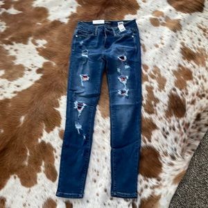 Judy Blue 3/26 skinny Serape distressed jeans